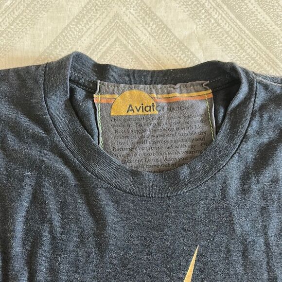 Aviator Nation Charcoal Grey T-Shirt with Gold Lightning Bolt - Size L - Picture 3 of 6